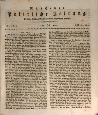 Münchener politische Zeitung (Süddeutsche Presse) Dienstag 16. März 1813