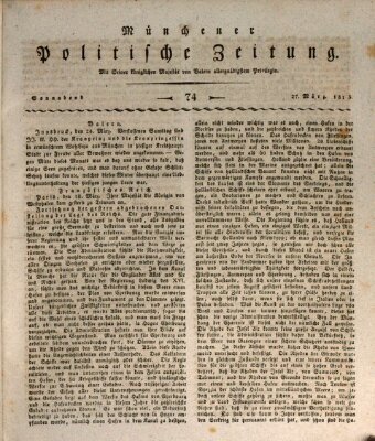 Münchener politische Zeitung (Süddeutsche Presse) Samstag 27. März 1813