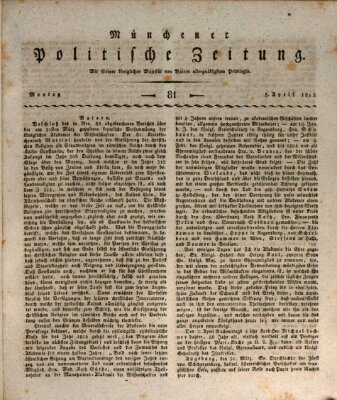 Münchener politische Zeitung (Süddeutsche Presse) Montag 5. April 1813