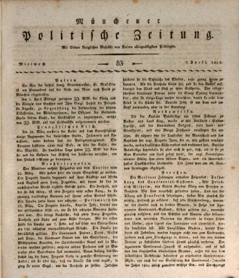 Münchener politische Zeitung (Süddeutsche Presse) Mittwoch 7. April 1813