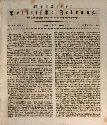 Münchener politische Zeitung (Süddeutsche Presse) Donnerstag 15. April 1813