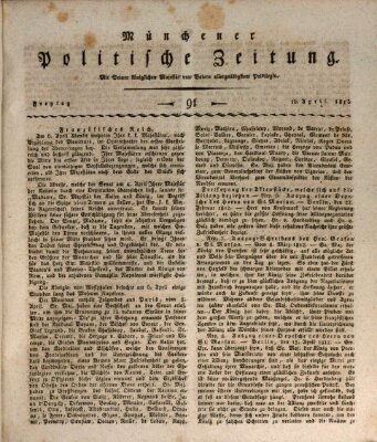 Münchener politische Zeitung (Süddeutsche Presse) Freitag 16. April 1813