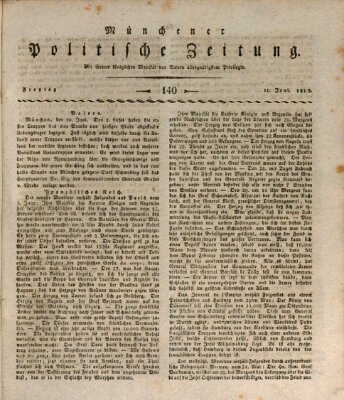 Münchener politische Zeitung (Süddeutsche Presse) Freitag 11. Juni 1813