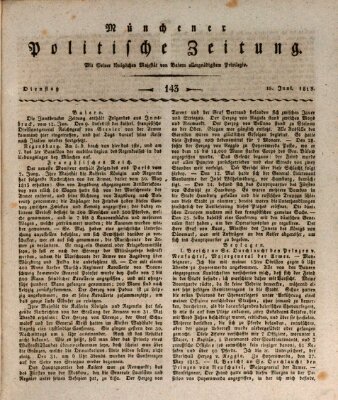 Münchener politische Zeitung (Süddeutsche Presse) Dienstag 15. Juni 1813