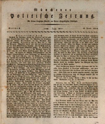 Münchener politische Zeitung (Süddeutsche Presse) Mittwoch 16. Juni 1813