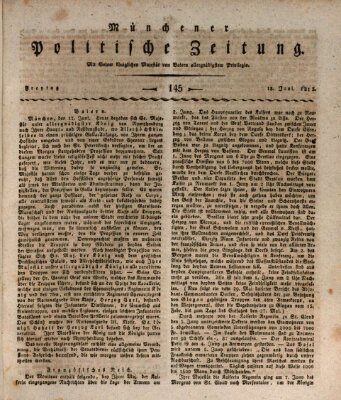 Münchener politische Zeitung (Süddeutsche Presse) Freitag 18. Juni 1813