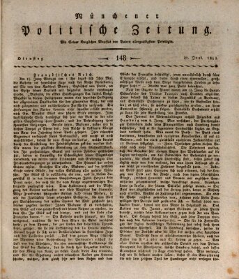 Münchener politische Zeitung (Süddeutsche Presse) Dienstag 22. Juni 1813