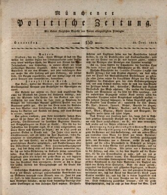 Münchener politische Zeitung (Süddeutsche Presse) Donnerstag 24. Juni 1813