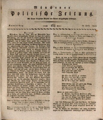 Münchener politische Zeitung (Süddeutsche Presse) Donnerstag 15. Juli 1813