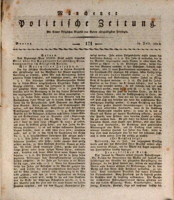 Münchener politische Zeitung (Süddeutsche Presse) Montag 19. Juli 1813