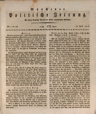 Münchener politische Zeitung (Süddeutsche Presse) Mittwoch 21. Juli 1813