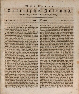 Münchener politische Zeitung (Süddeutsche Presse) Dienstag 10. August 1813