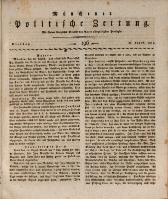 Münchener politische Zeitung (Süddeutsche Presse) Dienstag 17. August 1813