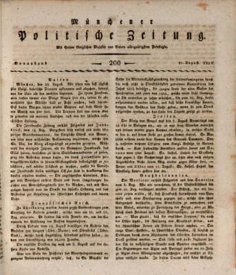 Münchener politische Zeitung (Süddeutsche Presse) Samstag 21. August 1813