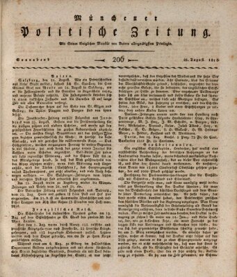 Münchener politische Zeitung (Süddeutsche Presse) Samstag 28. August 1813