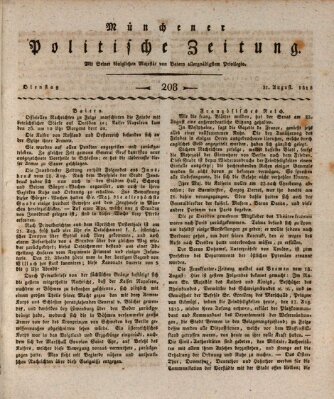 Münchener politische Zeitung (Süddeutsche Presse) Dienstag 31. August 1813