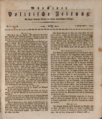 Münchener politische Zeitung (Süddeutsche Presse) Mittwoch 1. September 1813