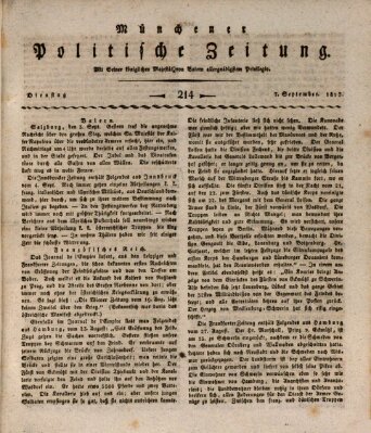 Münchener politische Zeitung (Süddeutsche Presse) Dienstag 7. September 1813