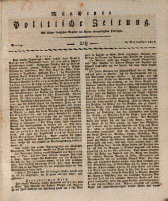 Münchener politische Zeitung (Süddeutsche Presse) Montag 13. September 1813