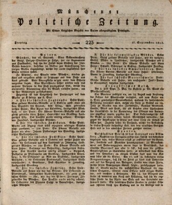 Münchener politische Zeitung (Süddeutsche Presse) Freitag 17. September 1813