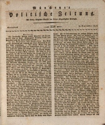 Münchener politische Zeitung (Süddeutsche Presse) Samstag 18. September 1813