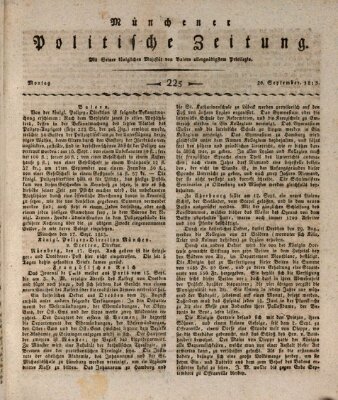 Münchener politische Zeitung (Süddeutsche Presse) Montag 20. September 1813