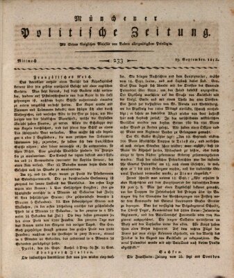 Münchener politische Zeitung (Süddeutsche Presse) Mittwoch 29. September 1813