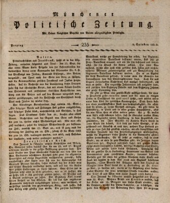 Münchener politische Zeitung (Süddeutsche Presse) Freitag 1. Oktober 1813