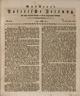 Münchener politische Zeitung (Süddeutsche Presse) Montag 11. Oktober 1813