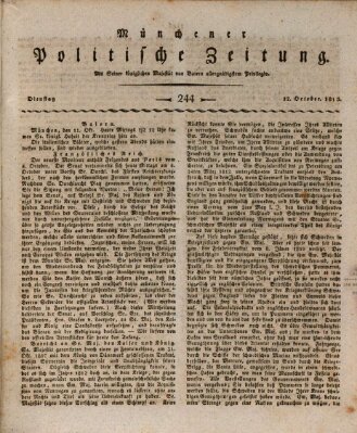 Münchener politische Zeitung (Süddeutsche Presse) Dienstag 12. Oktober 1813