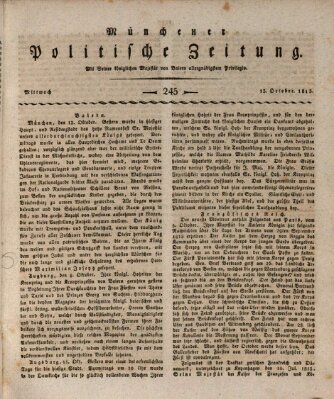 Münchener politische Zeitung (Süddeutsche Presse) Mittwoch 13. Oktober 1813