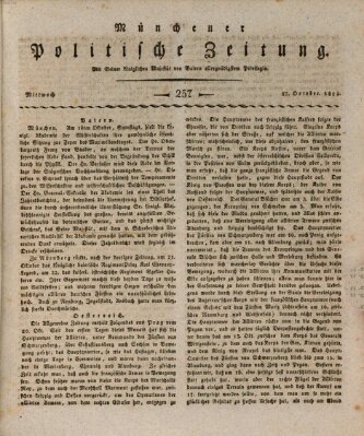 Münchener politische Zeitung (Süddeutsche Presse) Mittwoch 27. Oktober 1813