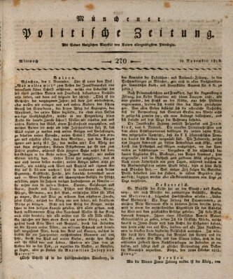 Münchener politische Zeitung (Süddeutsche Presse) Mittwoch 10. November 1813