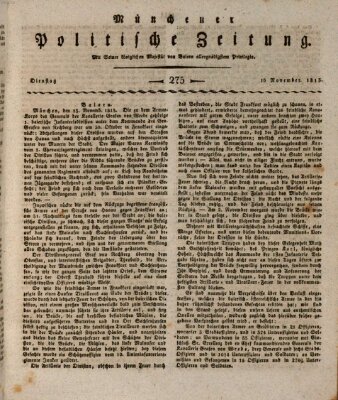 Münchener politische Zeitung (Süddeutsche Presse) Dienstag 16. November 1813