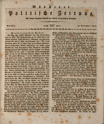 Münchener politische Zeitung (Süddeutsche Presse) Dienstag 30. November 1813