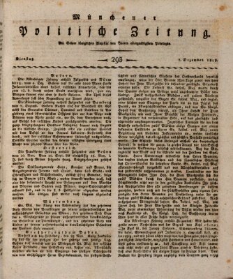 Münchener politische Zeitung (Süddeutsche Presse) Dienstag 7. Dezember 1813