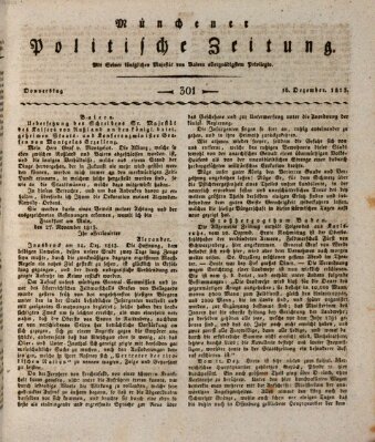 Münchener politische Zeitung (Süddeutsche Presse) Donnerstag 16. Dezember 1813