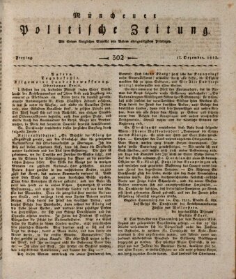 Münchener politische Zeitung (Süddeutsche Presse) Freitag 17. Dezember 1813