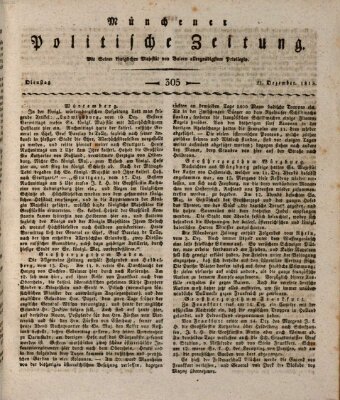 Münchener politische Zeitung (Süddeutsche Presse) Dienstag 21. Dezember 1813