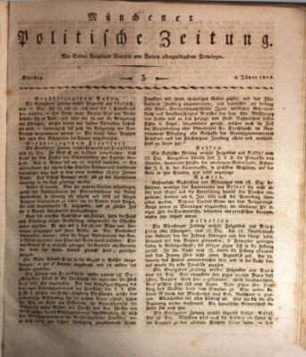 Münchener politische Zeitung (Süddeutsche Presse) Dienstag 4. Januar 1814