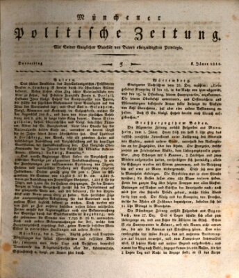 Münchener politische Zeitung (Süddeutsche Presse) Donnerstag 6. Januar 1814