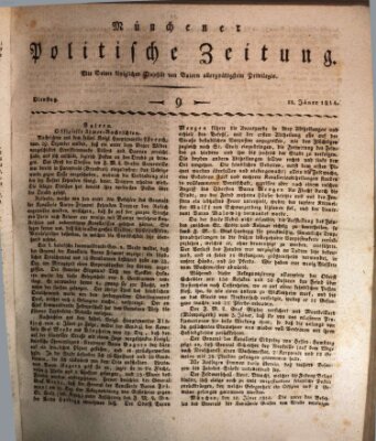 Münchener politische Zeitung (Süddeutsche Presse) Dienstag 11. Januar 1814