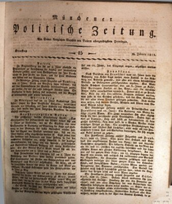 Münchener politische Zeitung (Süddeutsche Presse) Dienstag 18. Januar 1814