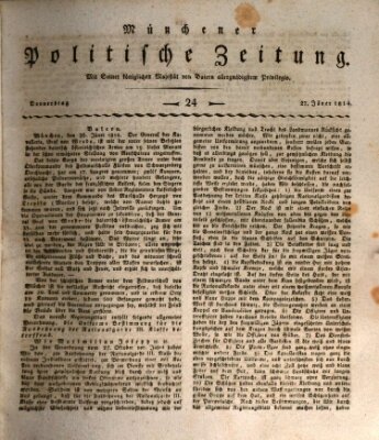 Münchener politische Zeitung (Süddeutsche Presse) Donnerstag 27. Januar 1814