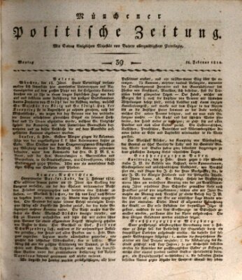 Münchener politische Zeitung (Süddeutsche Presse) Montag 14. Februar 1814