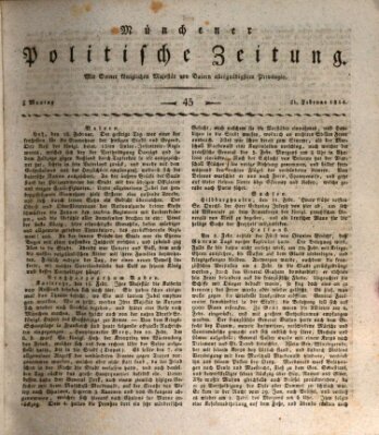 Münchener politische Zeitung (Süddeutsche Presse) Montag 21. Februar 1814