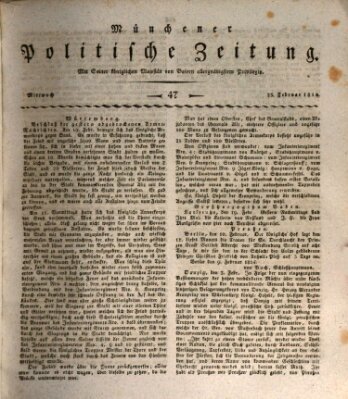 Münchener politische Zeitung (Süddeutsche Presse) Mittwoch 23. Februar 1814