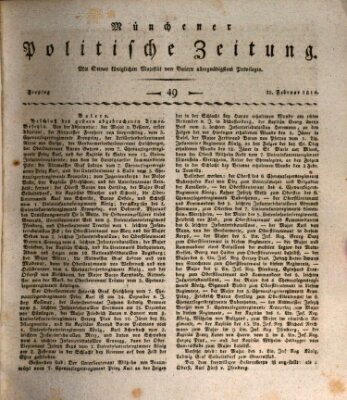 Münchener politische Zeitung (Süddeutsche Presse) Freitag 25. Februar 1814