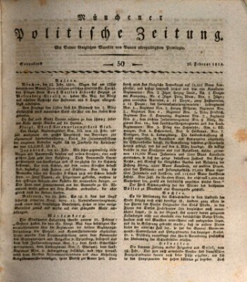 Münchener politische Zeitung (Süddeutsche Presse) Samstag 26. Februar 1814