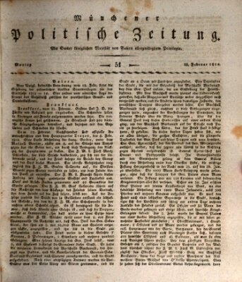 Münchener politische Zeitung (Süddeutsche Presse) Montag 28. Februar 1814